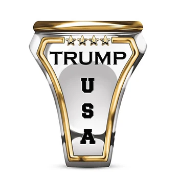 Ir 2021. Modes ASV Prezidents Trumpis Gredzeni Pēdējo Rotaslietas, Sudraba Krāsu & Zelta Krāsā Asv Prezidents Vīrieši ir Forši, Biker Gredzens
