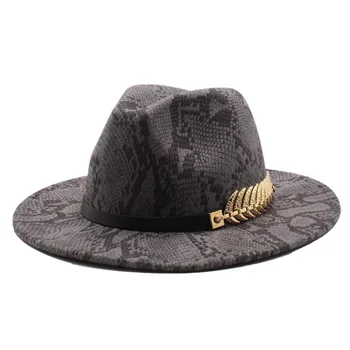 Snake modelis fedora cepuri pavasara, rudens un ziemas modes džeza cepuri vienas paaudzes cepuri vīriešu un sieviešu cepuru Britu stila Panama