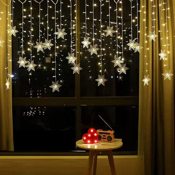 Zvaigzne String Gaismas LED Ziemassvētku Vainags Pasaku Aizkaru gaismas 3.5 M Āra Iekštelpu Guļamistabai Mājas Puse, Kāzu Ramadāna Dekori