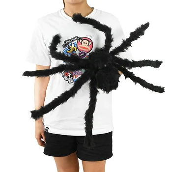 30/50/75cm Halloween Black Liels Zirneklis Haunted House Apdare Prop Simulācijas Plīša Zirnekļi Bērniem Grūts Rotaļlietas Grupa Krājumi