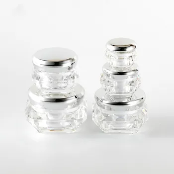 Vairumtirdzniecības Tukšu Kosmētikas Iepakojumu dimanta formas akrila Sejas Krēms/Eye Cream Jar Nelielu Paraugu pudele Kosmētikas Konteineru