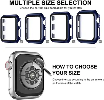 Ekrāna Aizsargs, Ja Apple Skatīties Series 7 6 SE 5 4 3 44mm 40mm 45mm iwatch 42mm 38mm stikla+vāks Apple skatīties Piederumi