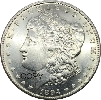 Amerikas savienoto Valstu 1 Vienu Dolāru Morgan Dolāru 1894 s Cupronickel Sudraba Pārklājumu Kopēt Monētas