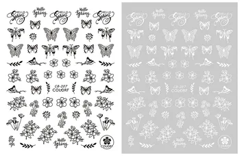 1pc Black Butterfly Nagu Uzlīmes Uzlīmes 3D Uzlīmes, kas Peld ar Bišu Ziedu Slīdņus par Nagu Mākslas, Manikīra Dizaina Piederumi