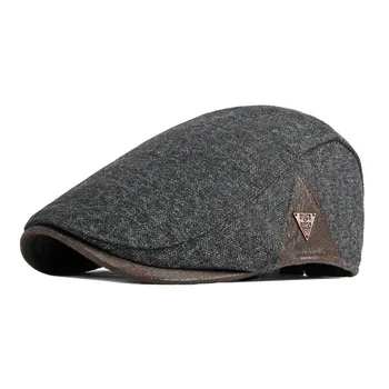 TOHUIYAN Ziemā Silts Vīriešu Cepure Vintage Boina Hombre Berete Klp Britu Gadījuma Newsboy Cepures, Rudens Regulējams Dzīvoklis Vāciņi Vīrietis