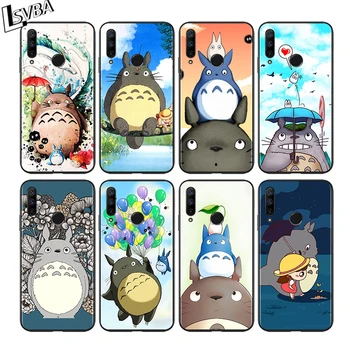 Gudrs Totoro par Huawei Honor 30 20 10 9S 9.A 9.C 8X 9X MAX 10 9 Lite 7.C 8.A 7.A Pro Silikona Melns Telefonu Gadījumā