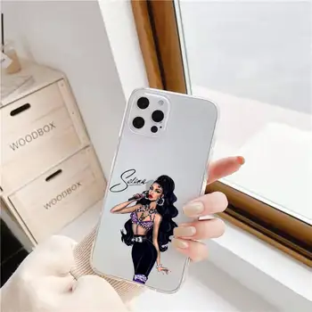 Top latīņu mākslinieka 90. gadu Selena quintanilla Telefonu Gadījumā Pārredzama iPhone 11 12 6 7 8 Pro X XS Max XR Plus Skaidrs mobilo somas