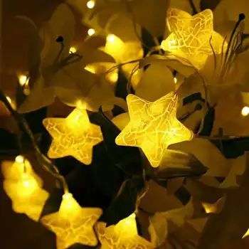 LED Zvaigžņu String Gaismas Ziemassvētku Pasaku Gaismas Ledus Plaisa Star Formas Vainags Gaismas Xmas Party Kāzu Mājās Svētku Apgaismojums