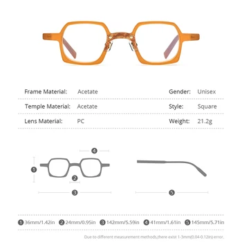HEPIDEM Acetāts Brilles Rāmis Vīriešu 2022 Vintage Retro Laukumā Brilles Sievietēm Optisko Recepšu Brilles Tuvredzība, Briļļu 9187