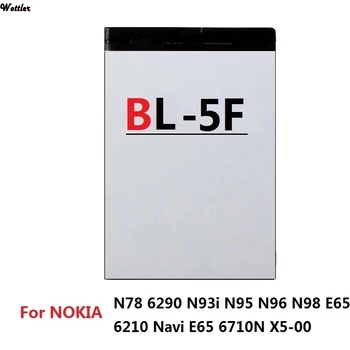 Rezerves 950mAh BL-5F BL5F Uzlādējams Akumulators Tālruņa Baterijas Nokia N72 N78 N95 N93i 6210 6260S 6290 N96 6710N BL 5F