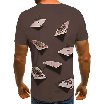KYKU Zīmola Spēļu Kārtis T krekls Vīriešiem Azartspēļu T Iespiesti Pokera Anime Drēbes Puse Krekls Drukas Vīriešu Apģērbu Pankroka