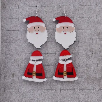 FishSheep Jaunu Ziemassvētku 2021 Santa Claus Akrila Auskari Sievietēm, Sarkans Mirdzums Sniegavīrs Piliens Auskari Jaunais Gads Ziemassvētki Rotaslietas