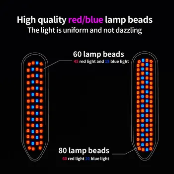 USB 60/80 LED Augu Augt Gaismas Pilna Spektra LED Fito Augu Lampas Ar Magnētisko Bāzi Istabas Augu, Stādu, Ziedu, Augu