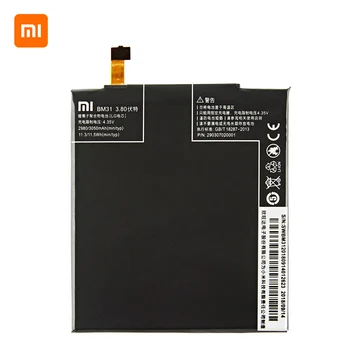 Xiao mi Oriģinālā BM31 3050mAh Akumulatoru Xiaomi Mi 3 Mi3 M3 BM31 Augstas Kvalitātes Tālruņu Rezerves Baterijas +Instrumenti