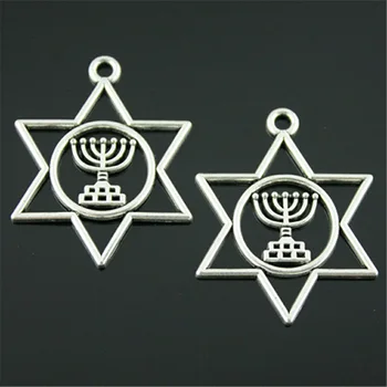 Malzahar Jūdaisms Menorah Dāvida Zvaigzni Piekariņi diy rotaslietas, rokassprādzes piekariņi, rotaslietas pieņemšanas komplektu piederumi