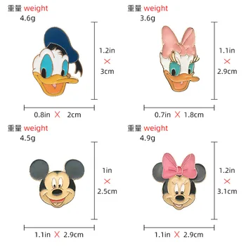 Disney Gudrs Donald Duck Žetons Mickey Mouse Broša Karikatūra Krāsas Emaljas Adatas Karikatūra Par Zēnu, Meiteni, Mugursoma Adatas, Metāla Broša