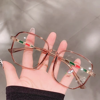 TIK&EI Modes Lielizmēra Kvadrātveida Anti-Blu-Ray Sieviešu Brilles Rāmis Retro TR90 Atsperu Eņģi, Skaidrs, Objektīvs Vīriešiem, Optiskās Brilles Rāmji