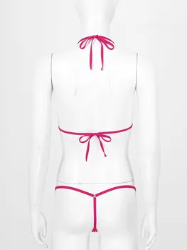2gab Sexy Sievietes Vasaras Peldkostīmi Bikini Komplekts Pavada Krūšturis G-String Thong Beach Valkāt Bikini Uzvalks Peldkostīmu peldkostīms, Apakšveļa, Uzvalks