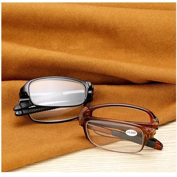+1.0 1.5 2.0 Līdz +4.0 Jaunu Locīšanas Lasīšanas Brilles Salokāms vecuma tālredzība Brilles Vīrieši Sievietes Vintage Datora Brilles ar Lietā