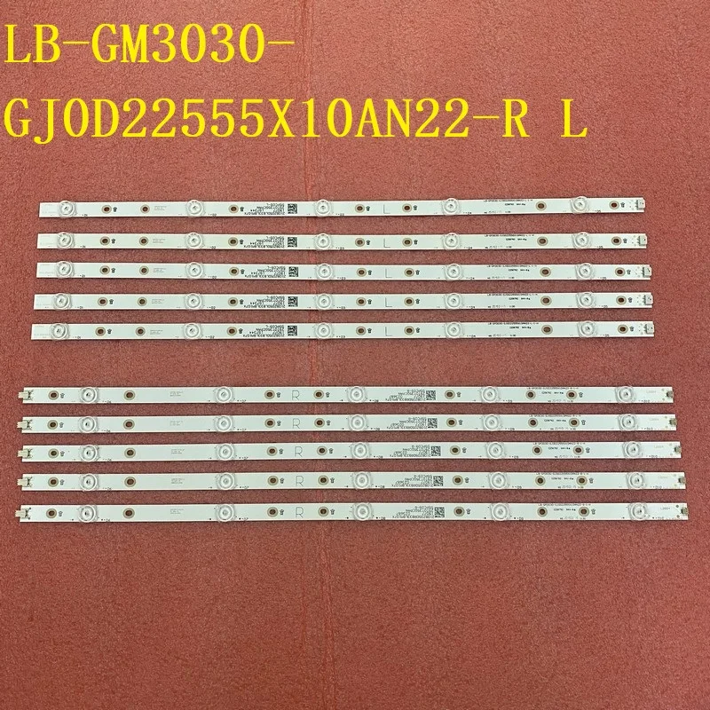 Komplekts 10pcs LED bar / LB-GM3030-GJ0D22555X10AN22-R-1-H L T 55PUS7304 55PUS6704 55PUS7394 55PUS7504 TPT550J1-QUBH84.K 55PUS6754 5