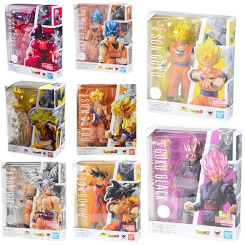 Patiesu Bandai Anime Dragon Ball Z SHF Super Saiyan Goku Rīcības Attēls Sērija PVC Rīcības Attēls Modeli, Rotaļlietas, Bērnu Dzimšanas dienas Dāvana